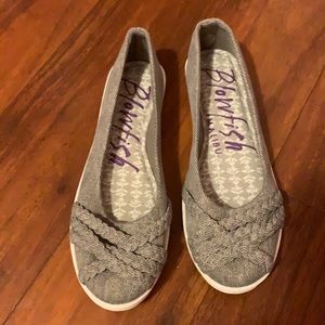 Gray slip on flats blowfish brand
